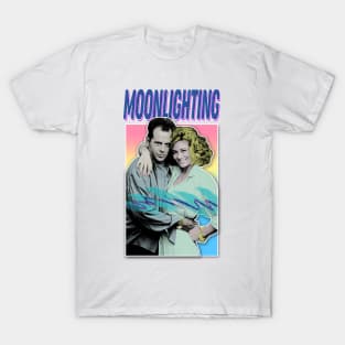 Moonlighting - 80s Styled Retro Graphic Design T-Shirt